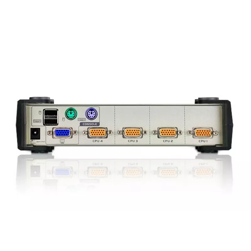 ATEN 4 portu USB - PS/2 VGA KVM slēdzis (iekļauti KVM kabeļi), 2048 x 1536 pikseļi, QXGA, 0,45 W, melns, pelēks