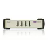 ATEN 4 portu USB - PS/2 VGA KVM slēdzis (iekļauti KVM kabeļi), 2048 x 1536 pikseļi, QXGA, 0,45 W, melns, pelēks