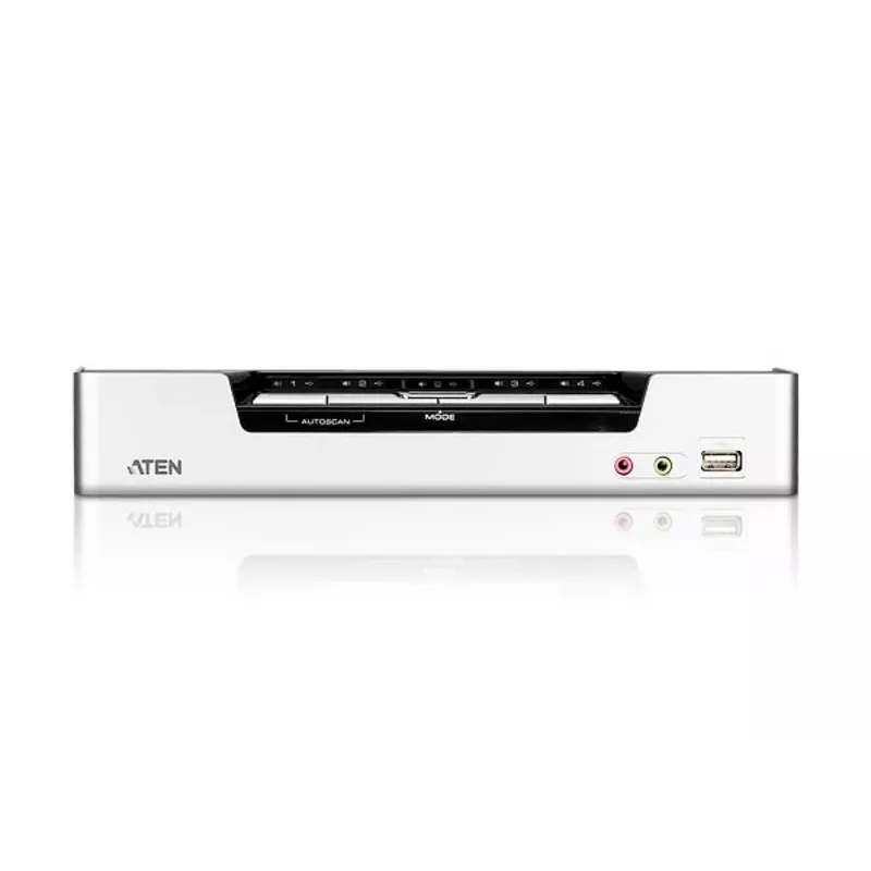 ATEN 4 portu USB HDMI KVM slēdzis ar audio un USB 2.0 centrmezglu (KVM kabeļi iekļauti)