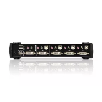 ATEN 4-Port USB DVI KVM Switch with Audio & USB 2.0 Hub (KVM Cables included)