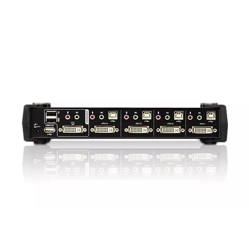 ATEN 4-Port USB DVI KVM Switch with Audio & USB 2.0 Hub (KVM Cables included)