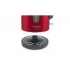Bosch TWK4P434 elektriskā tējkanna — 1,7 L, 2400 W, melna/sarkana