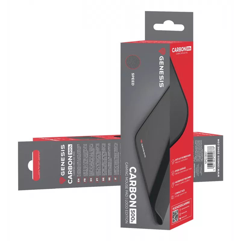GENESIS Control 500 S Logo spēļu peļu paklājiņš, melns