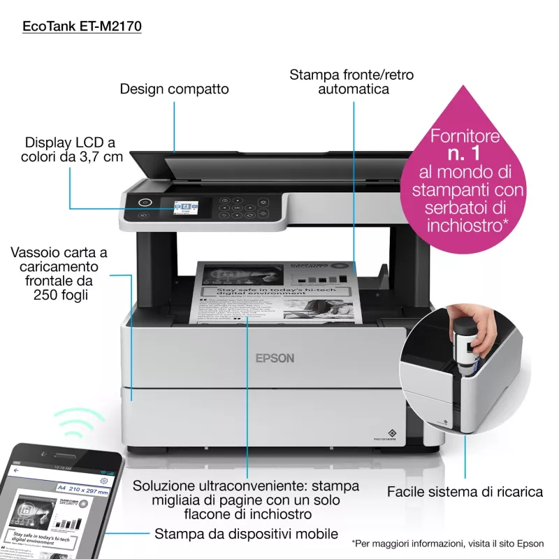 Epson EcoTank M2170 Inkjet A4 1200 x 2400 DPI 39 ppm Wi-Fi
