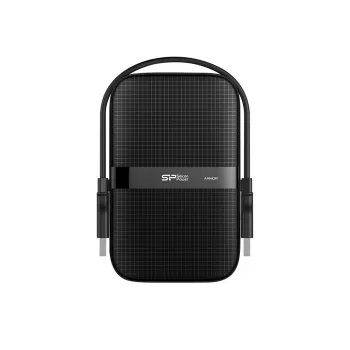 Ārējais 2,5 collu cietais disks Silicon Power Armor A60 1 TB USB 3.2 Gen 1 (USB-A) melns, triecienizturīgs