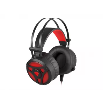 GENESIS Neon 360 austiņas vadu galvas saite spēlēm melna, sarkana
