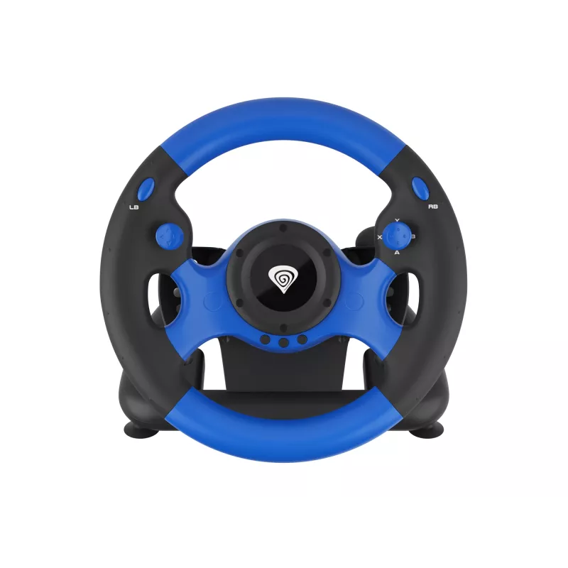 GENESIS Seaborg 350 Melns, Blue USB stūre + pedāļi Nintendo Switch, PC, PlayStation 4, Playstation 3, Xbox 360, Xbox One, Xbox Series S, Xbox Series X