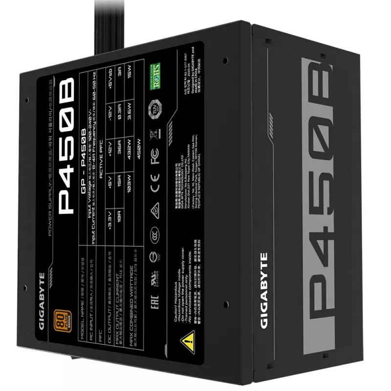 GIGABYTE P450B barošanas bloks 450 W 20+4 kontaktu ATX ATX Melns