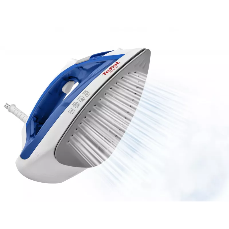 Tvaika gludeklis Tefal Virtuo FV1711 — 1800 W, Durilium zole, 0,2 L tvertne, vertikālais tvaiks, violets/balts