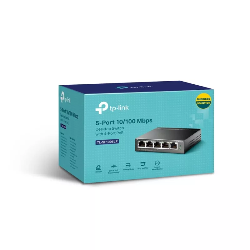 Nepārvaldāms slēdzis TP-Link TL-SF1005LP 5 porti 10/100Mbps ar 4 portu PoE