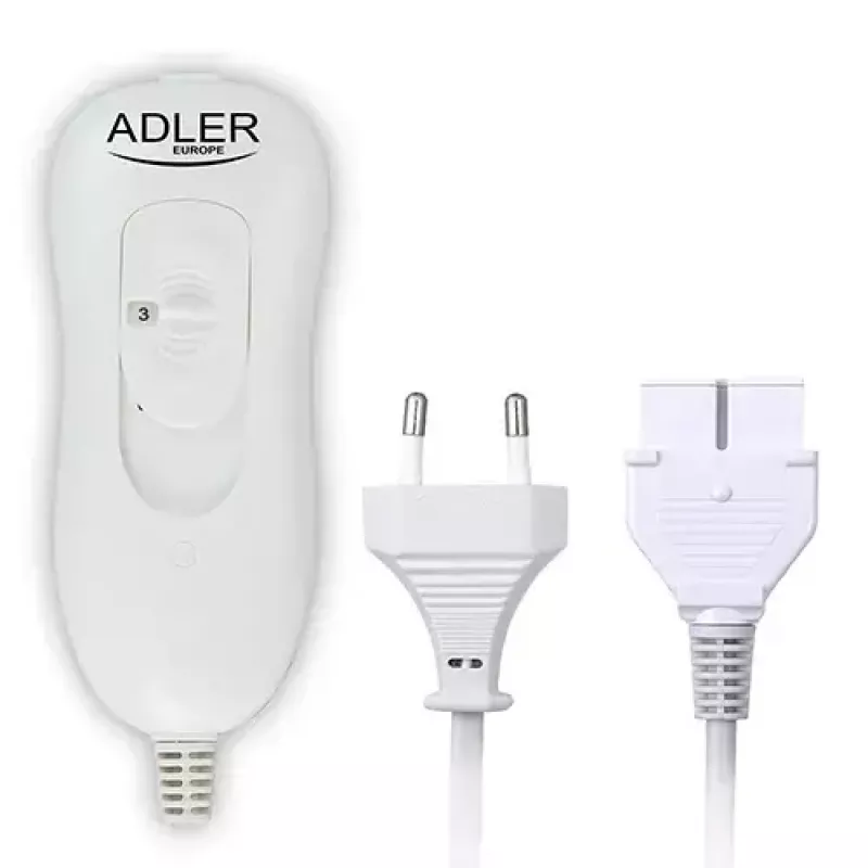 Electric bed warmer Adler AD 7426, fleece, 160×150 mm, 60 W, 4 heat levels, 2-person, detachable kabelis
