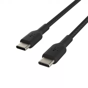 BELKIN USB-C uz USB-C kabelis, pīts, 1 m, melns