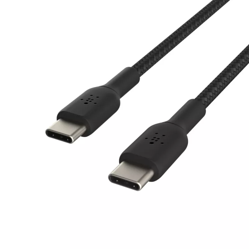 BELKIN USB-C uz USB-C kabelis, pīts, 1 m, melns