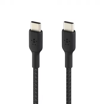 BELKIN USB-C uz USB-C kabelis, pīts, 1 m, melns