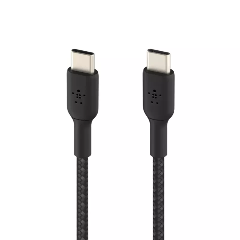 BELKIN USB-C uz USB-C kabelis, pīts, 1 m, melns