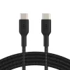 BELKIN USB-C uz USB-C kabelis, pīts, 1 m, melns