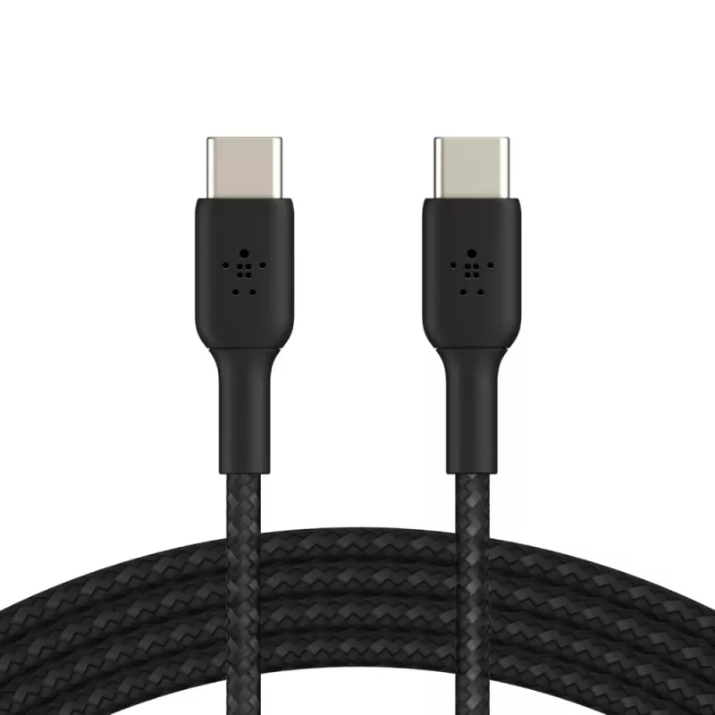BELKIN USB-C uz USB-C kabelis, pīts, 1 m, melns