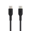 BELKIN USB-C uz USB-C kabelis, pīts, 1 m, melns