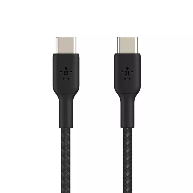 BELKIN USB-C uz USB-C kabelis, pīts, 1 m, melns