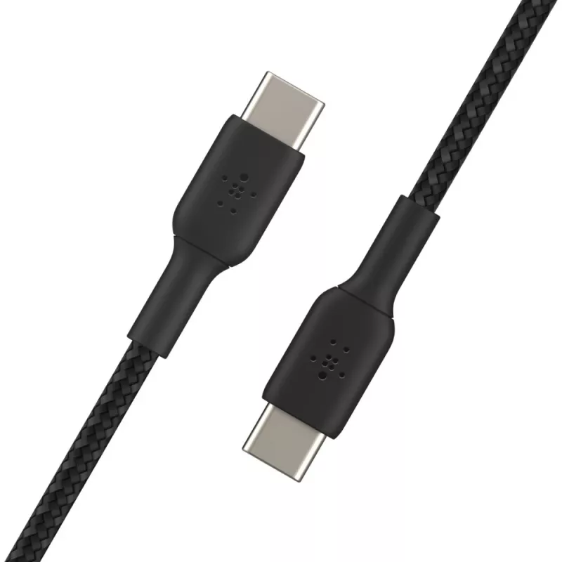 BELKIN USB-C uz USB-C kabelis, pīts, 1 m, melns