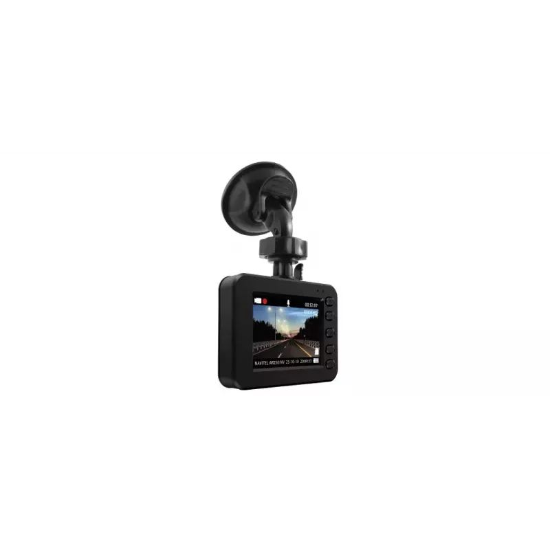 Auto videoreģistrators Navitel AR250 NV — 1 kamera 1920x1080, 140° skata leņķis, iebūvēts displejs, MicroSD, baterija un cigarešu aizdedzinātāja strāvas padeve