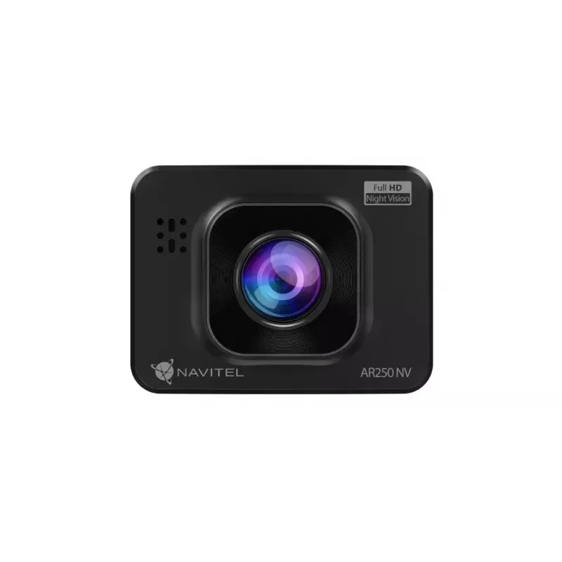 Auto videoreģistrators Navitel AR250 NV — 1 kamera 1920x1080, 140° skata leņķis, iebūvēts displejs, MicroSD, baterija un cigarešu aizdedzinātāja strāvas padeve
