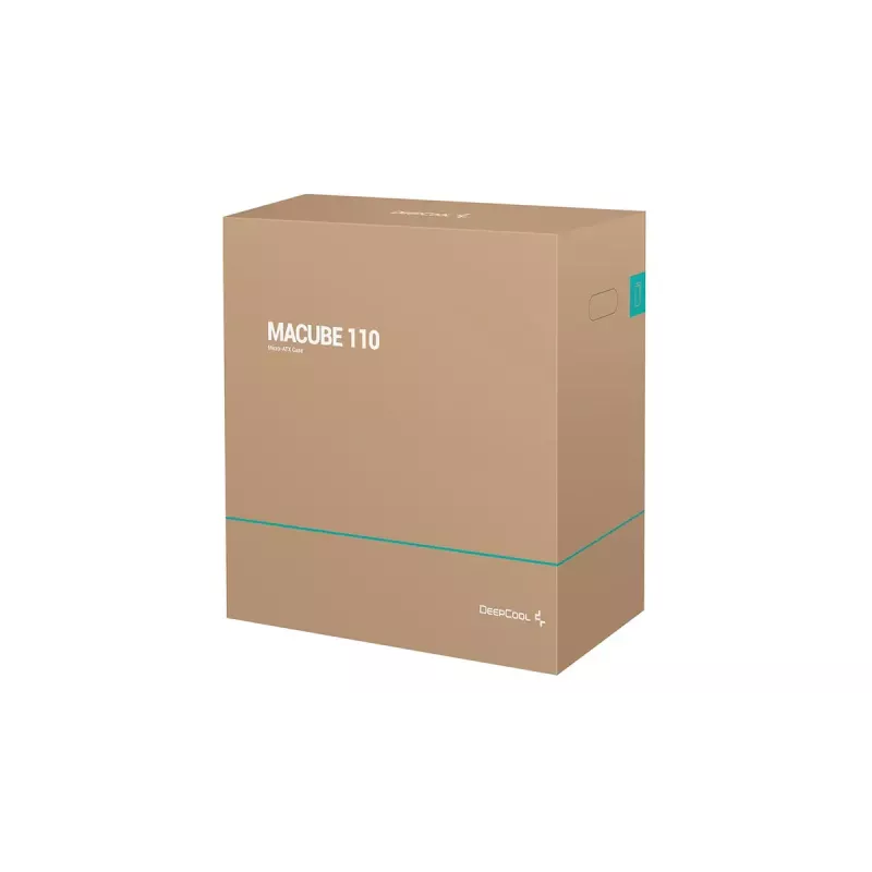 PC korpuss DeepCool MACUBE 110 WH Midi Tower — balts, rūdīts stikls, microATX, līdz 320 mm GPU, 165 mm CPU dzesētājs, 2x3,5 collu + 2x2,5 collu vietas