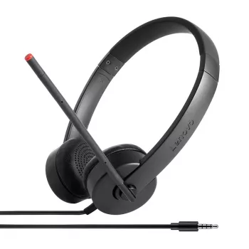 Lenovo Stereo Analog Headset, vadu, galvas lente, birojam/zvanu centram, melns