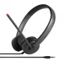 Lenovo Stereo Analog Headset, vadu, galvas lente, birojam/zvanu centram, melns