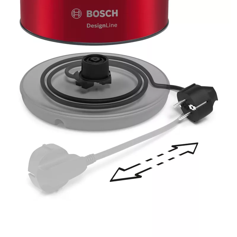Bosch TWK3P424 elektriskā tējkanna 1,7 L 2400 W pelēka, sarkana