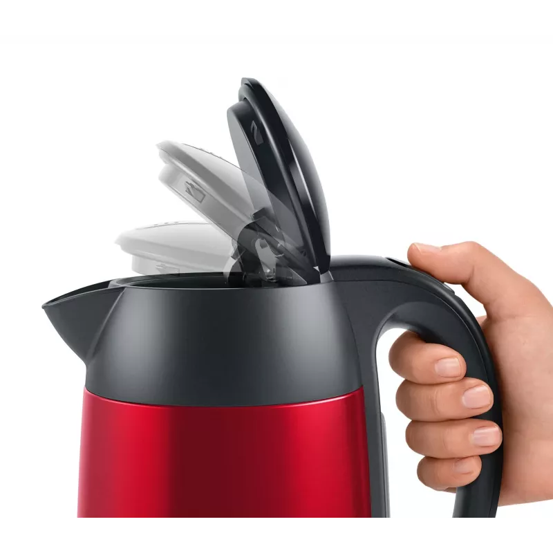 Bosch TWK3P424 elektriskā tējkanna 1,7 L 2400 W pelēka, sarkana