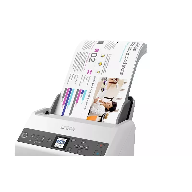 Epson DS-730N lokšņu padeves skeneris 600 x 600 DPI A4 Melns, Pelēks