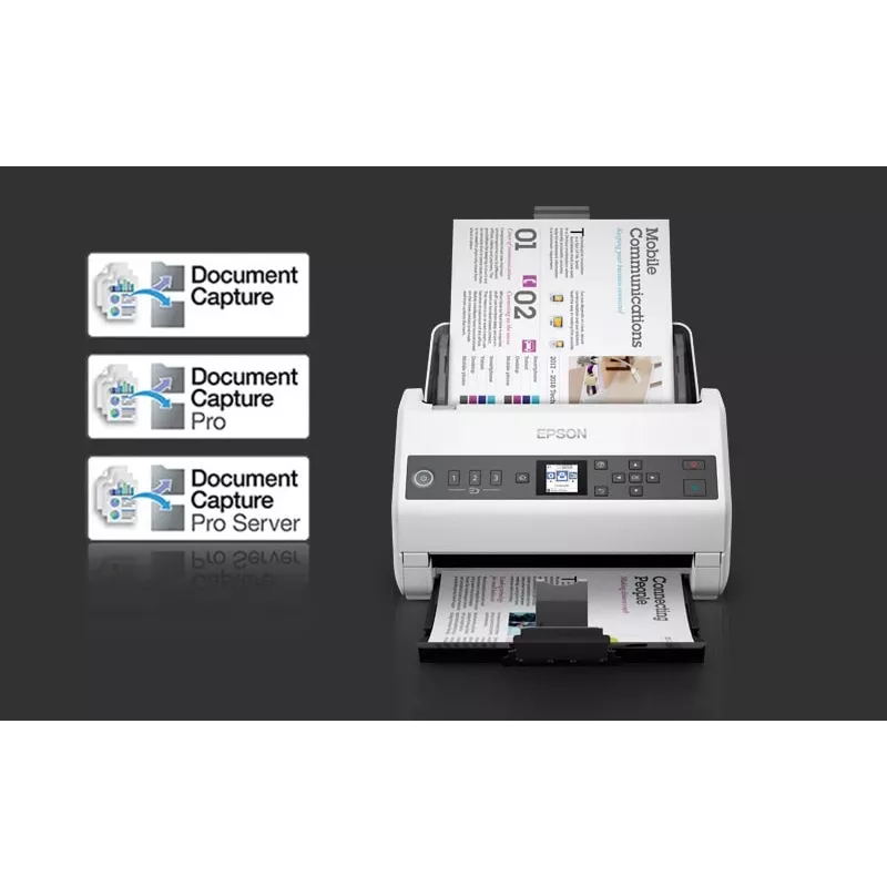 Epson DS-730N lokšņu padeves skeneris 600 x 600 DPI A4 Melns, Pelēks