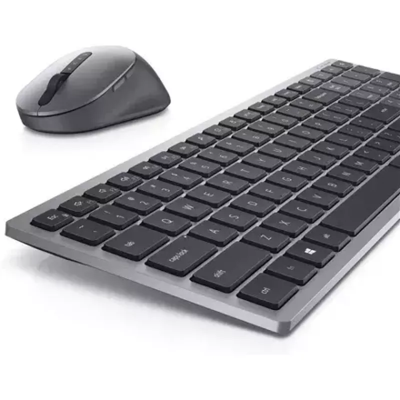 Bezvadu tastatūras un peles komplekts Dell KM7120W Bluetooth Titan Gray kompakta tastatūra ergonomiska pele
