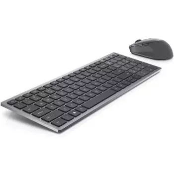 Bezvadu tastatūras un peles komplekts Dell KM7120W Bluetooth Titan Gray kompakta tastatūra ergonomiska pele