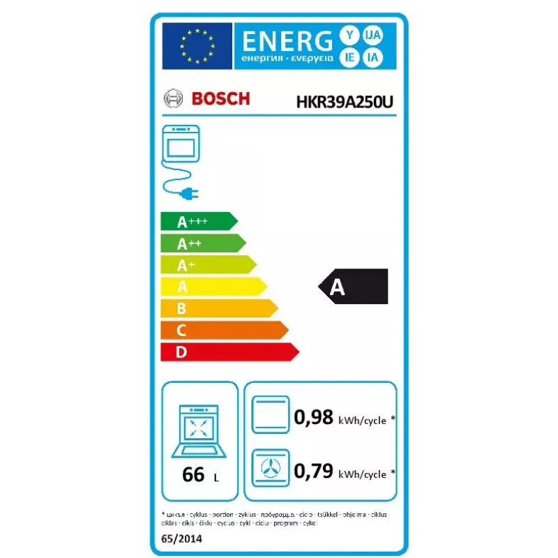 Brīvi stāvoša plīts Bosch Serie 4 HKR39A250U, keramikas virsma 4 zonas, cepeškrāsns 66 L, nerūsējošais tērauds, 600 mm