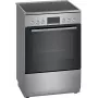 Brīvi stāvoša plīts Bosch Serie 4 HKR39A250U, keramikas virsma 4 zonas, cepeškrāsns 66 L, nerūsējošais tērauds, 600 mm
