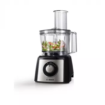 Virtuves kombains Bosch MCM3401M ar 800 W motoru un 2,3 L bļodu, melns/nerūsējošais tērauds