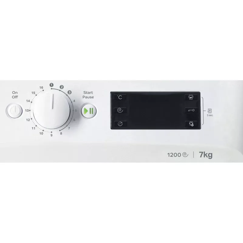 Indesit MTWE 71252 WK EE veļas mašīna ar priekšējo ielādi 7 kg 1151 apgr./min Balta