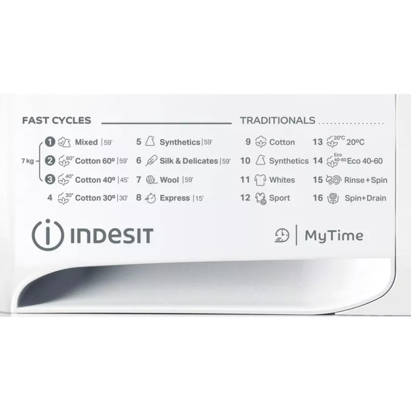 Indesit MTWE 71252 WK EE veļas mašīna ar priekšējo ielādi 7 kg 1151 apgr./min Balta