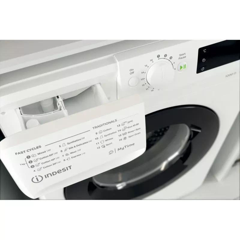 Indesit MTWE 71252 WK EE veļas mašīna ar priekšējo ielādi 7 kg 1151 apgr./min Balta