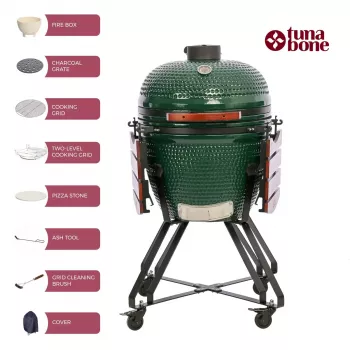 Keramiskais Kamado grils TUNABONE Classic 23 collas (L izmērs) zaļš