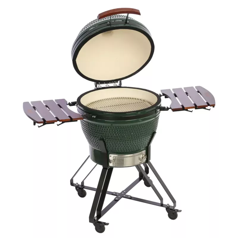 TunaBone Kamado Pro 24 collu keramikas grils, L izmērs, zaļš (TBG24GREEN-02)
