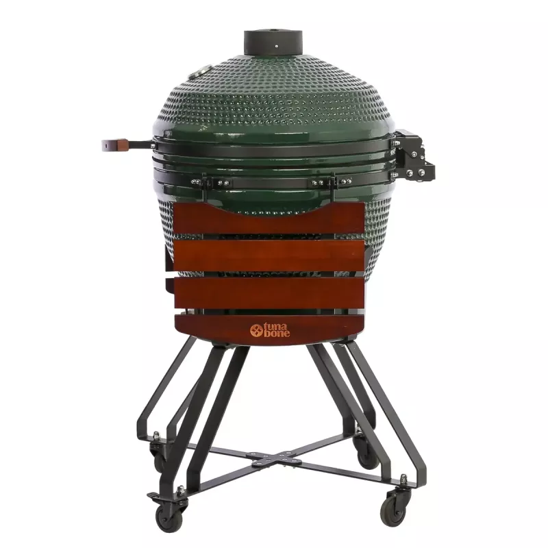 TunaBone Kamado Pro 24 collu keramikas grils, L izmērs, zaļš (TBG24GREEN-02)