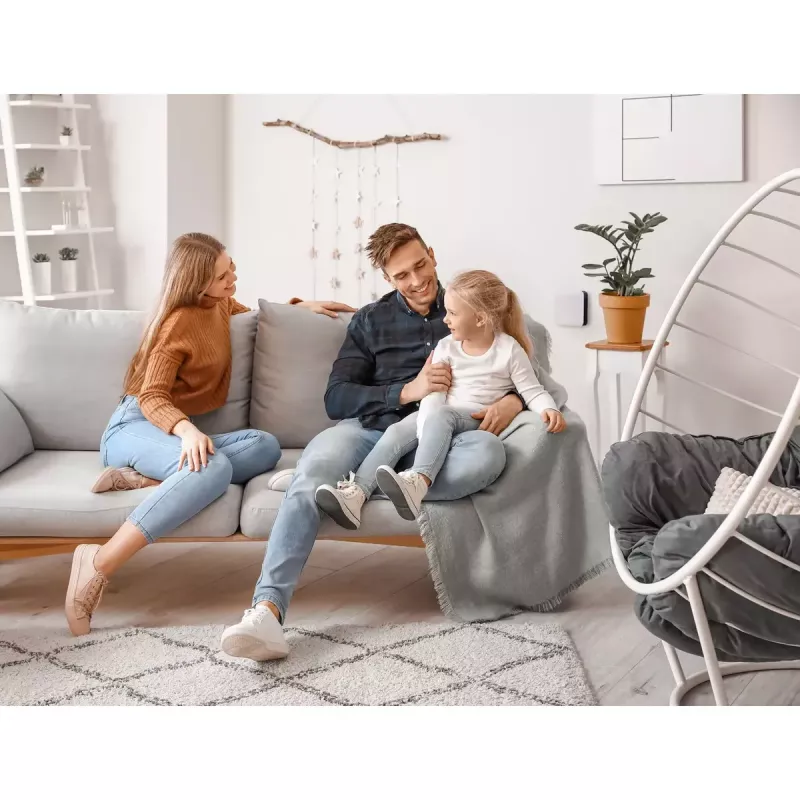 Vides sensors Mill Sense SENSEAIR — bezvadu gaisa kvalitātes, mitruma un temperatūras monitors (ar baterijām, Wi‑Fi, 70×30×70 mm)