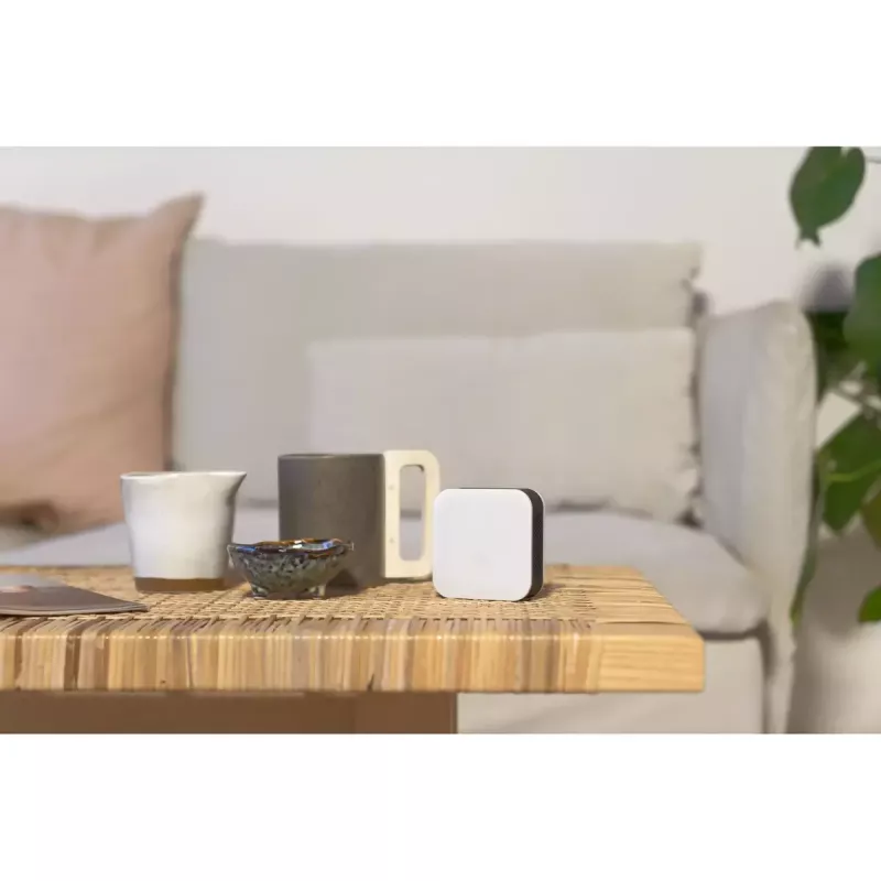 Vides sensors Mill Sense SENSEAIR — bezvadu gaisa kvalitātes, mitruma un temperatūras monitors (ar baterijām, Wi‑Fi, 70×30×70 mm)