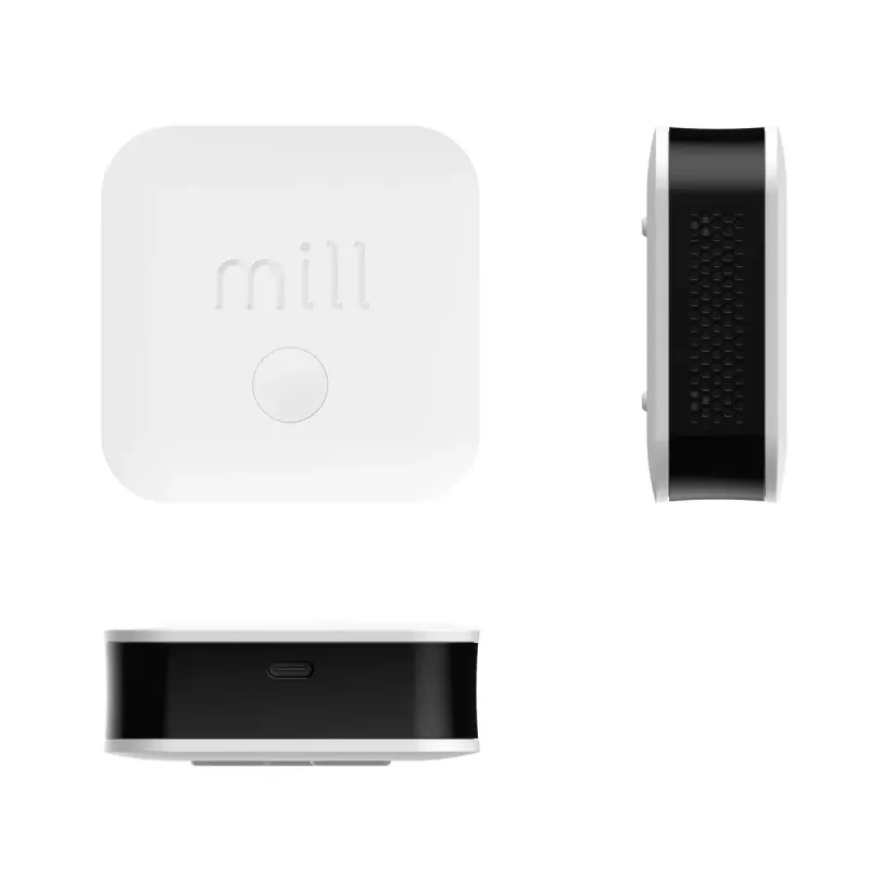 Vides sensors Mill Sense SENSEAIR — bezvadu gaisa kvalitātes, mitruma un temperatūras monitors (ar baterijām, Wi‑Fi, 70×30×70 mm)