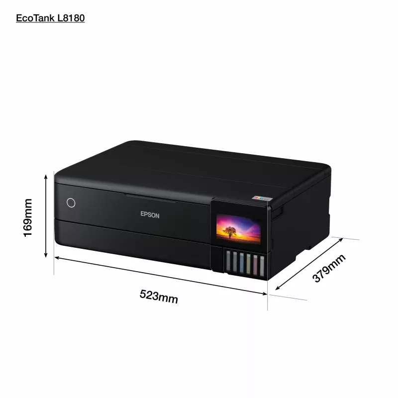Daudzfunkciju tintes printeris Epson EcoTank L8180 — A3+, krāsu, 5760x1440 DPI, 32 lpp/min, duplekss, Wi‑Fi, Ethernet