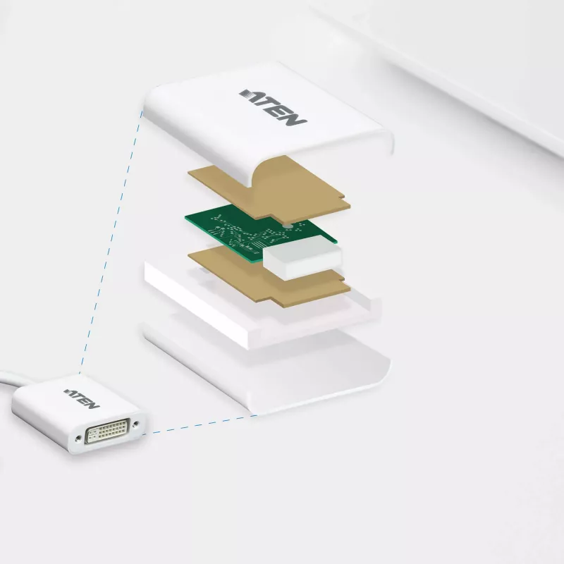 ATEN DisplayPort uz DVI pārveidotājs, PC: Līdz UXGA / HDTV: Līdz 1080i,1080p