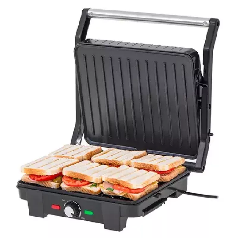 Kontaktgrils Adler AD 3051 — nerūsējošais tērauds, 2200–2800 W, grila virsma 1392 cm², regulējama temperatūra, nepiedegošas plāksnes